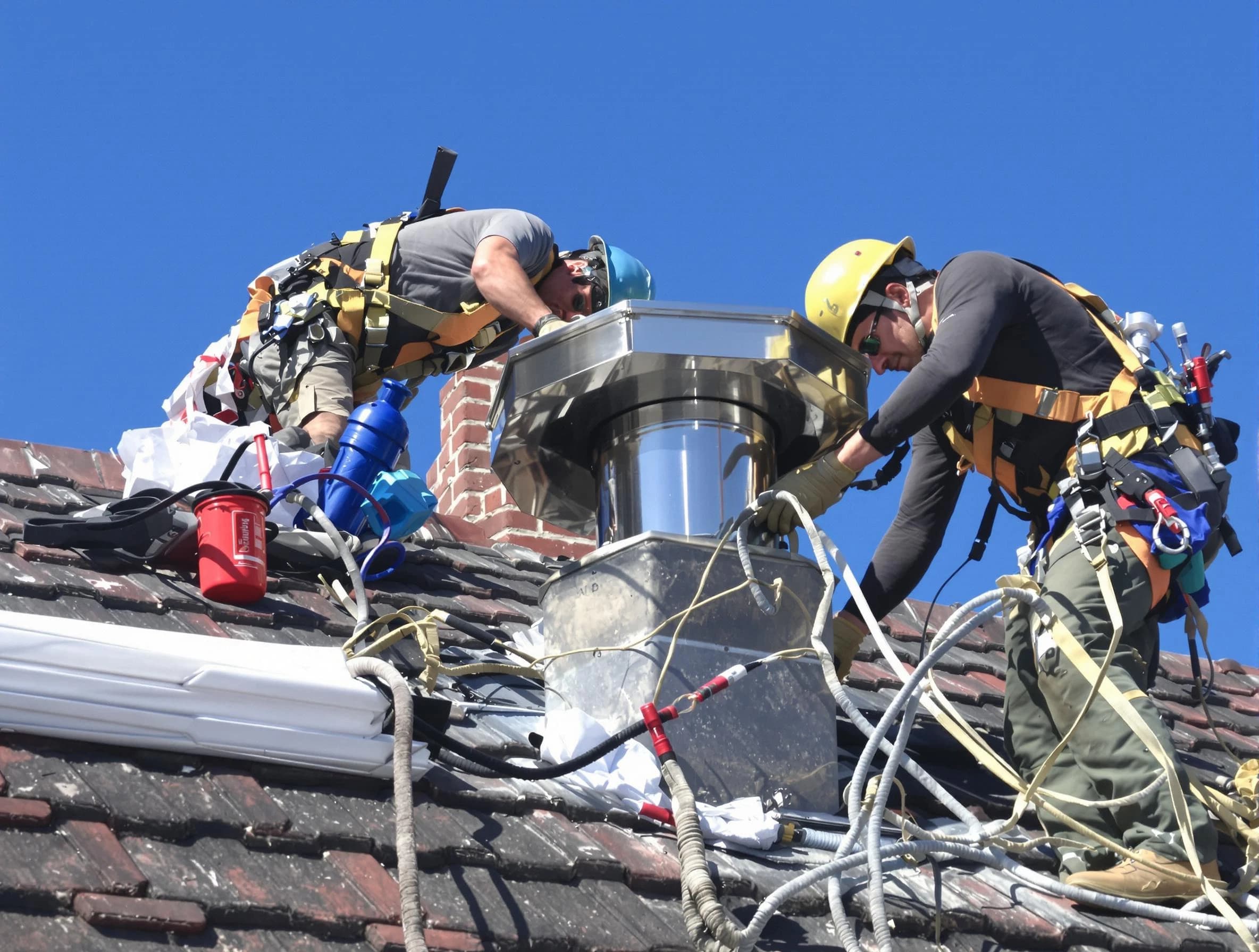 Protective chimney cap installed by Scotch Plains Chimney Sweep in Scotch Plains, NJ